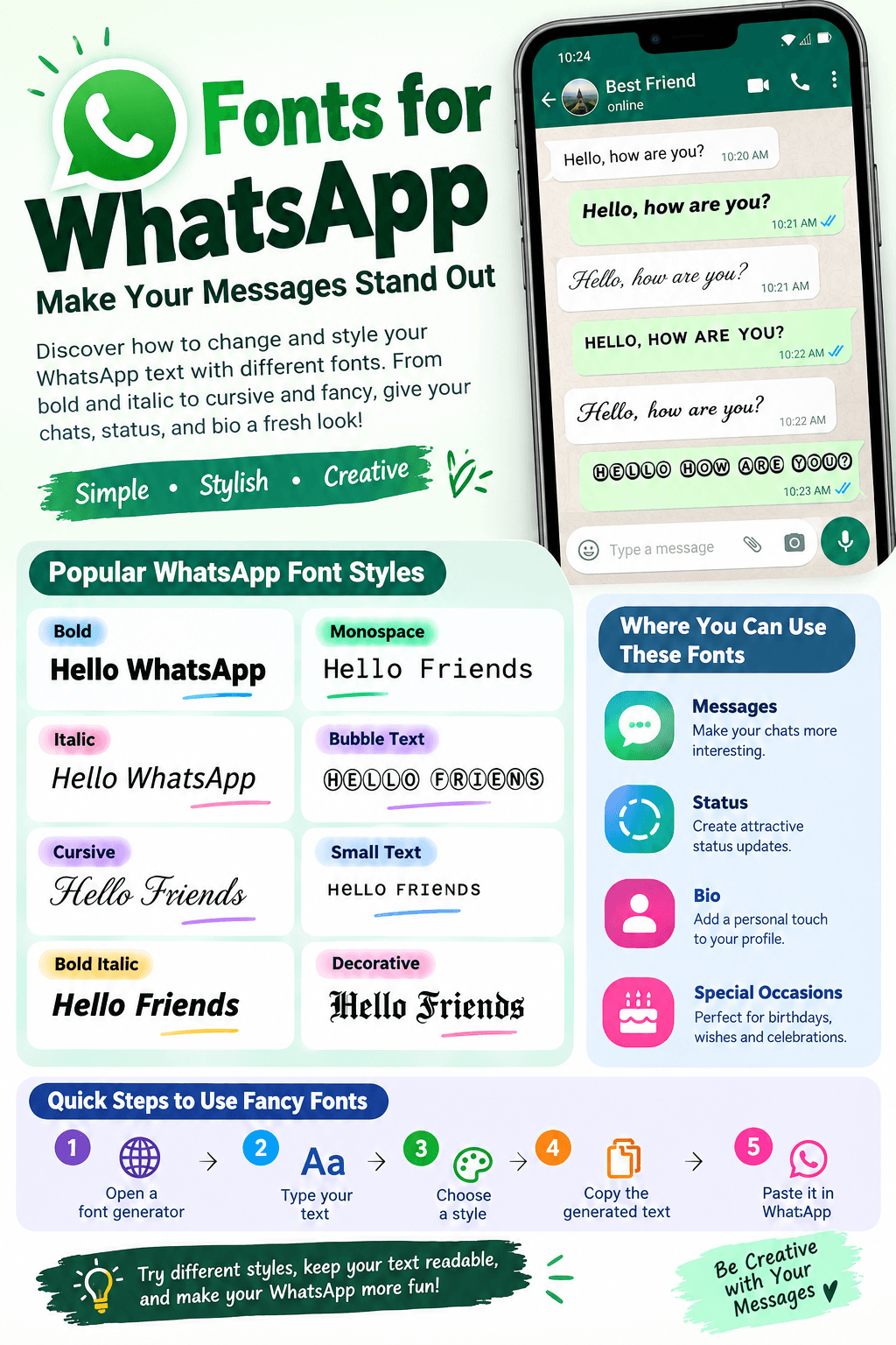 Fonts for WhatsApp: How to Change and Style Your WhatsApp Text
