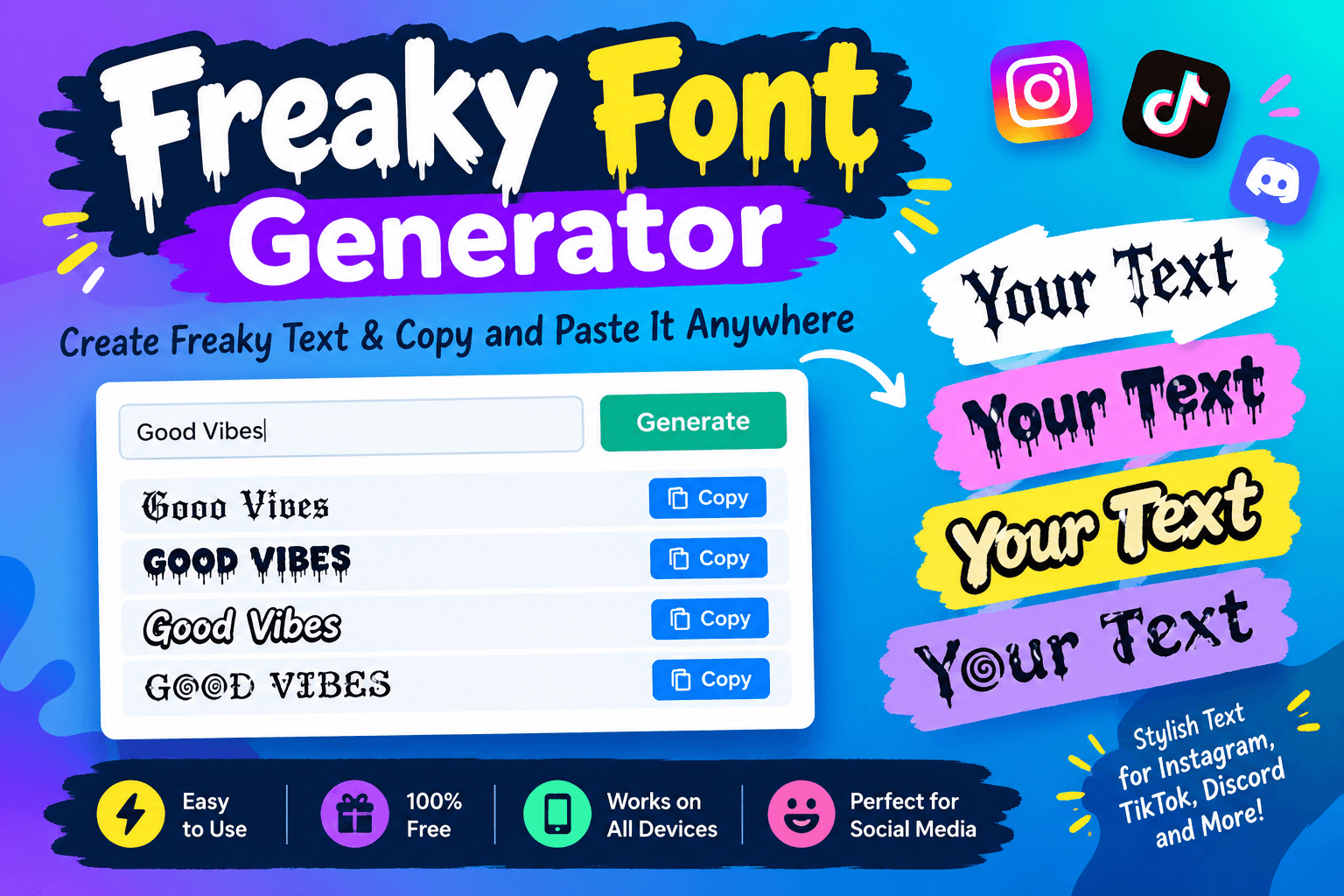Freaky Font Generator: Create Freaky Text and Copy and Paste It Anywhere