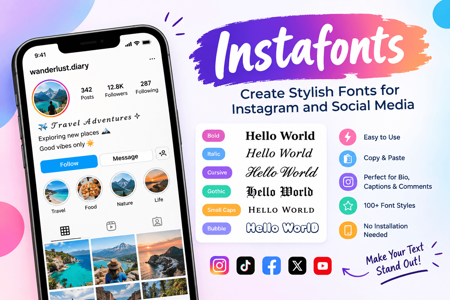 Instafonts: Create Stylish Fonts for Instagram and Social Media