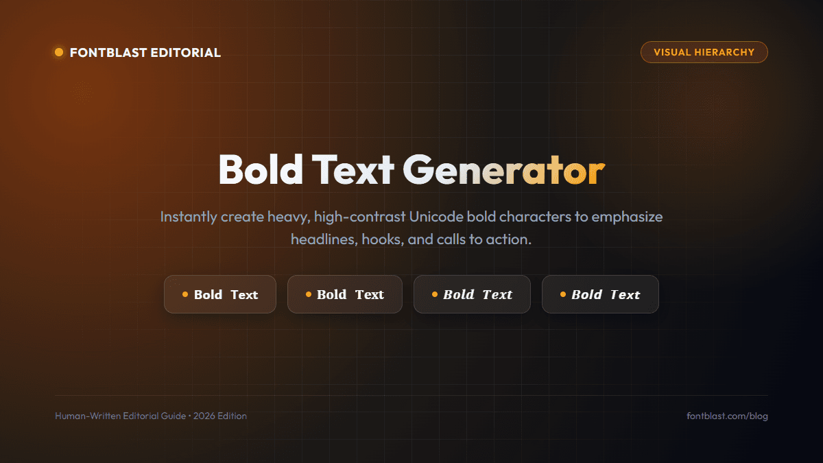 Bold Text Generator: Create Heavy, Standout Text for Social Media & Web